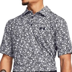 Under Armour Black and White Golf Polo Men’s 3XL